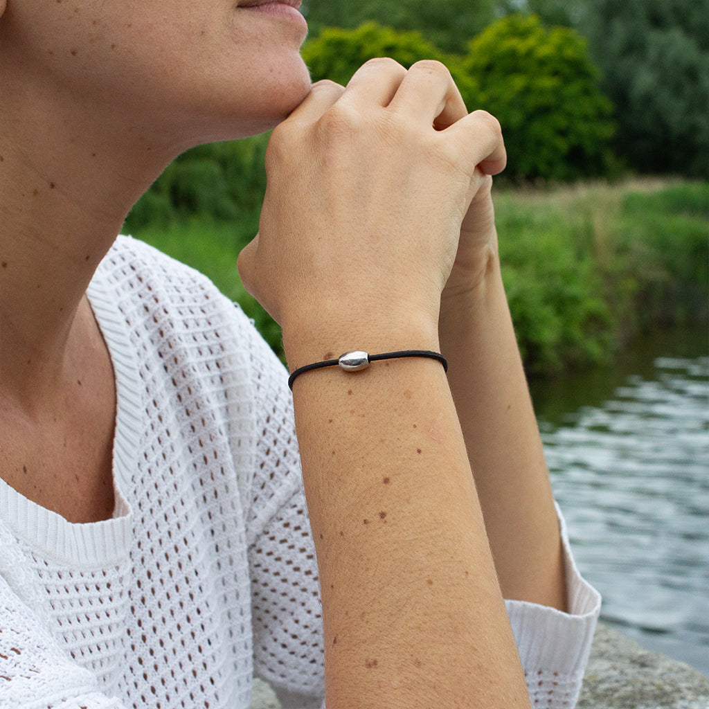 token bracelet for equanimity & healing - recycled sterling silver