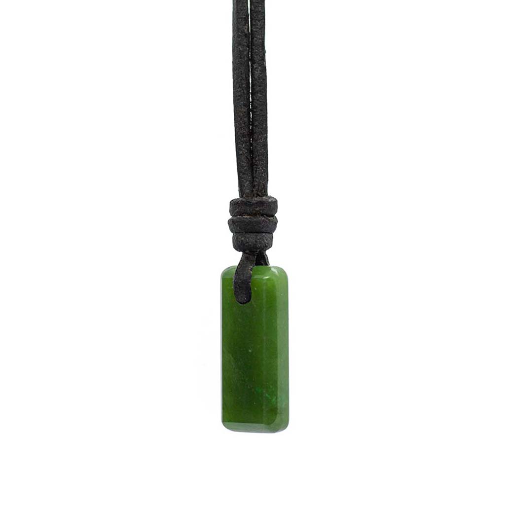 amulet necklace - jade (nephrite) with leather or recycled sterling silver chain