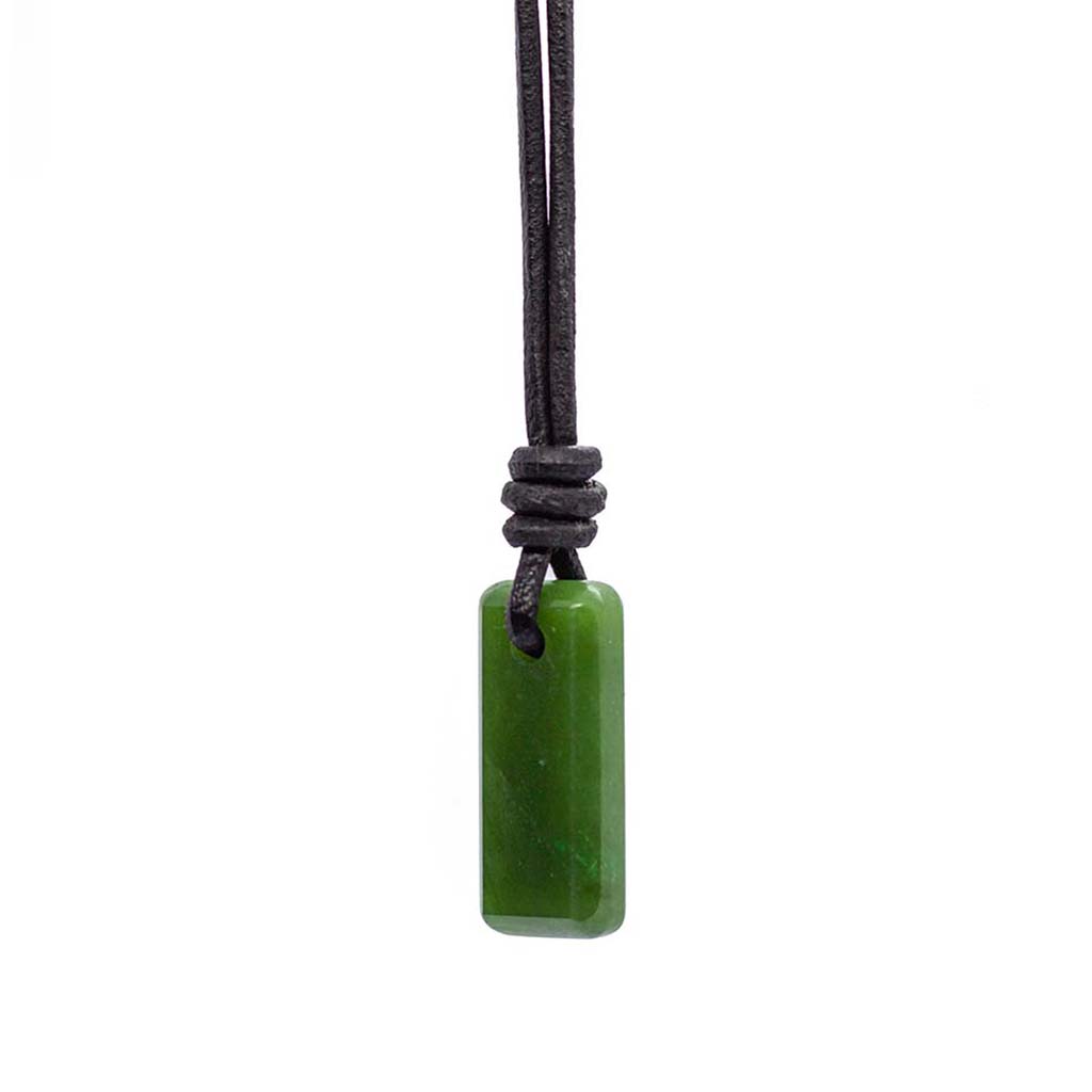 amulet necklace - jade (nephrite) with leather or recycled sterling silver chain