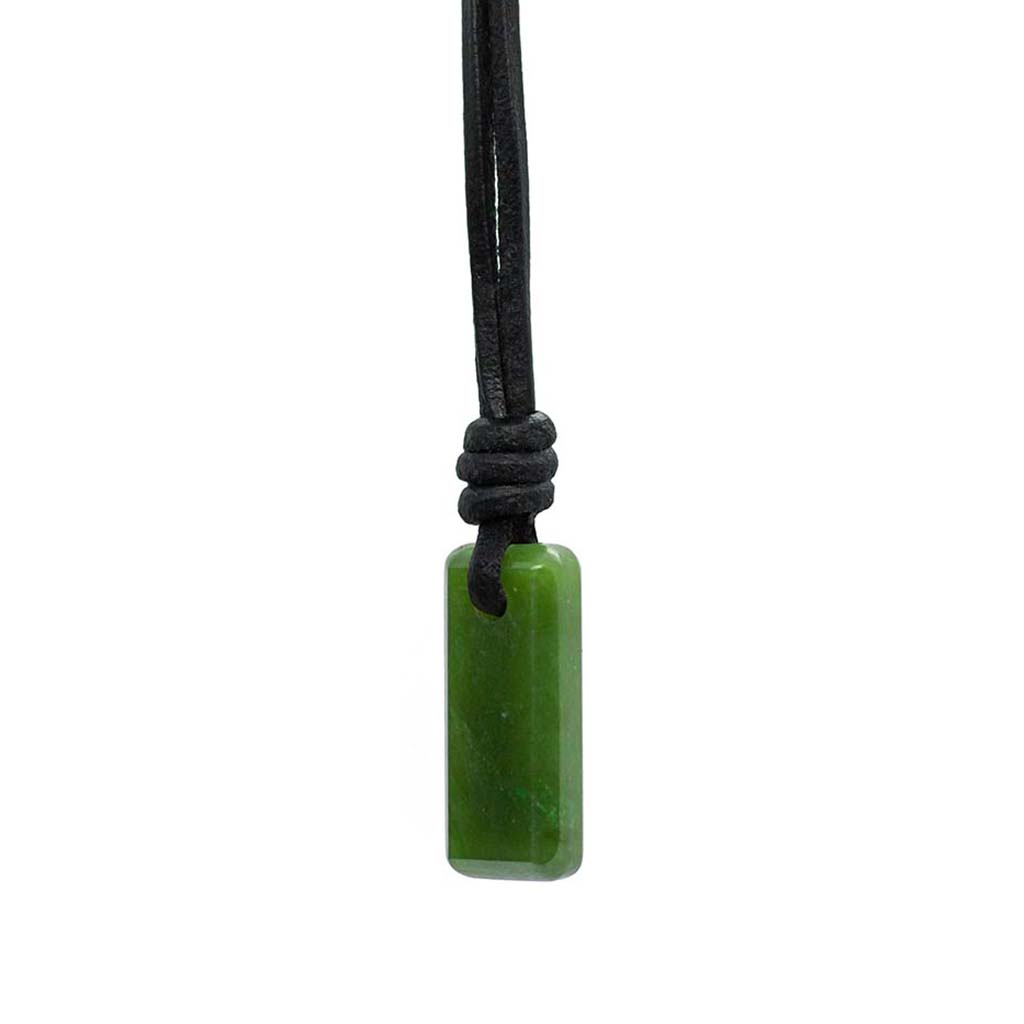 amulet necklace - jade (nephrite) with leather or recycled sterling silver chain