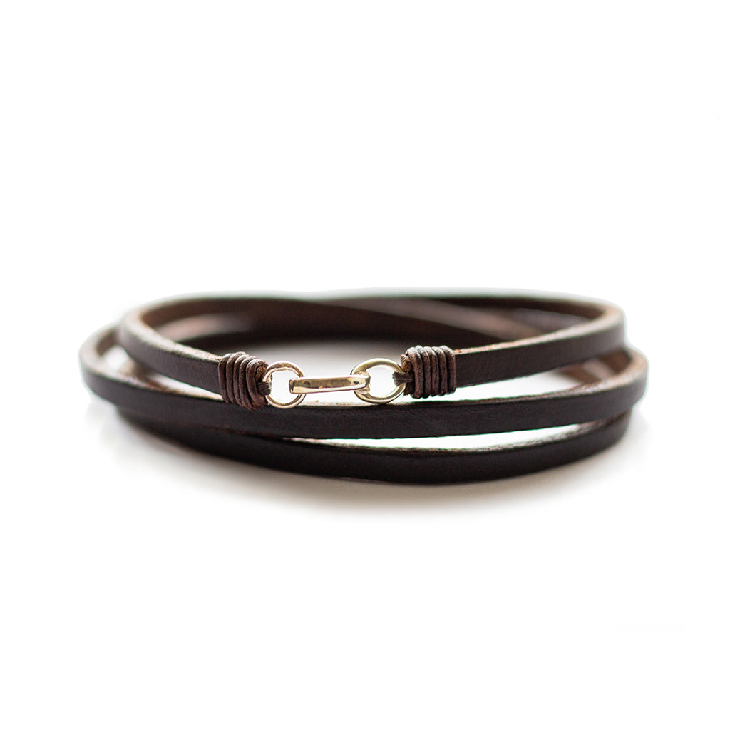 trinity_al bracelet - dark havana english bridle leather