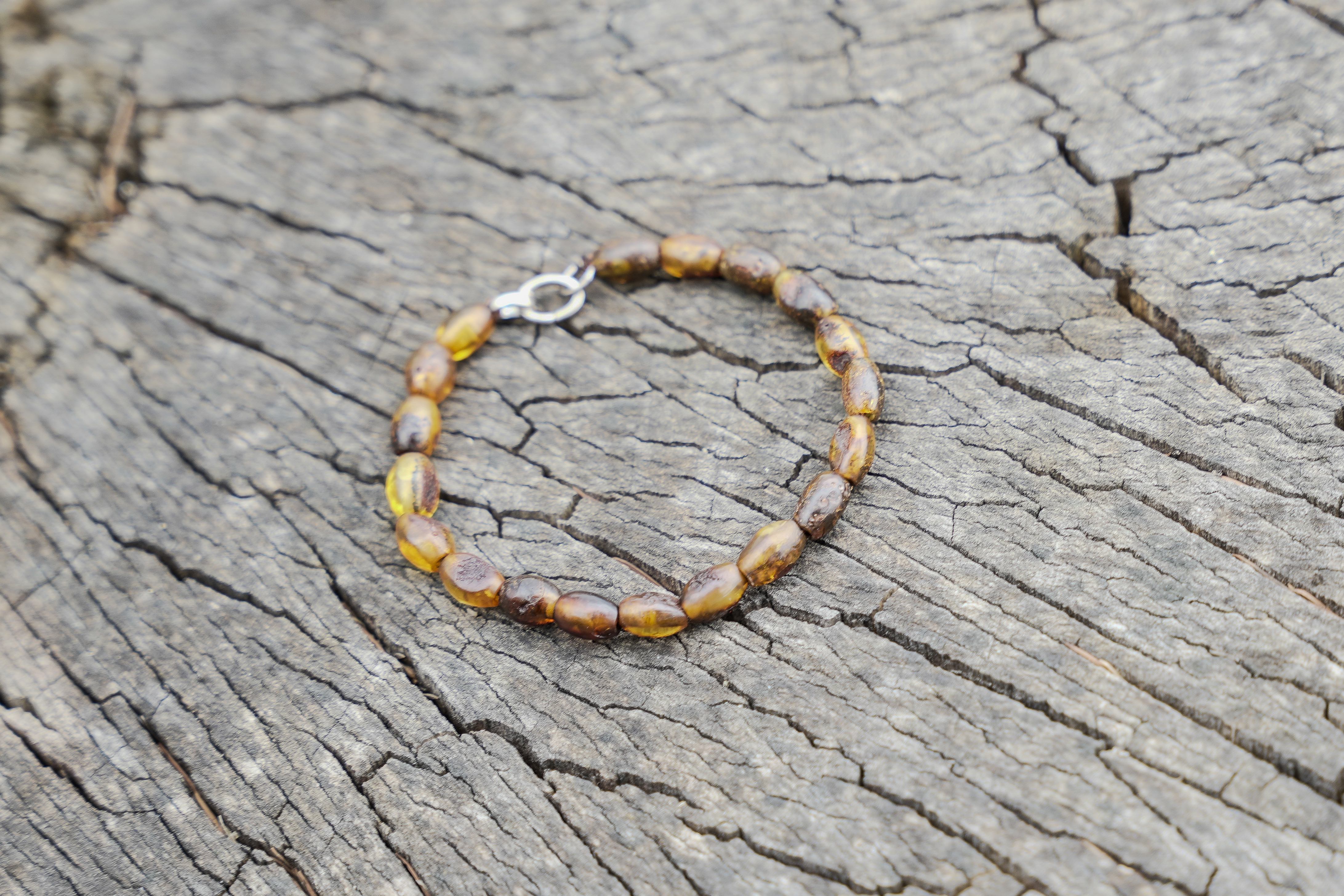 Accent Bracelet - Dark Brown Baltic Amber Beads