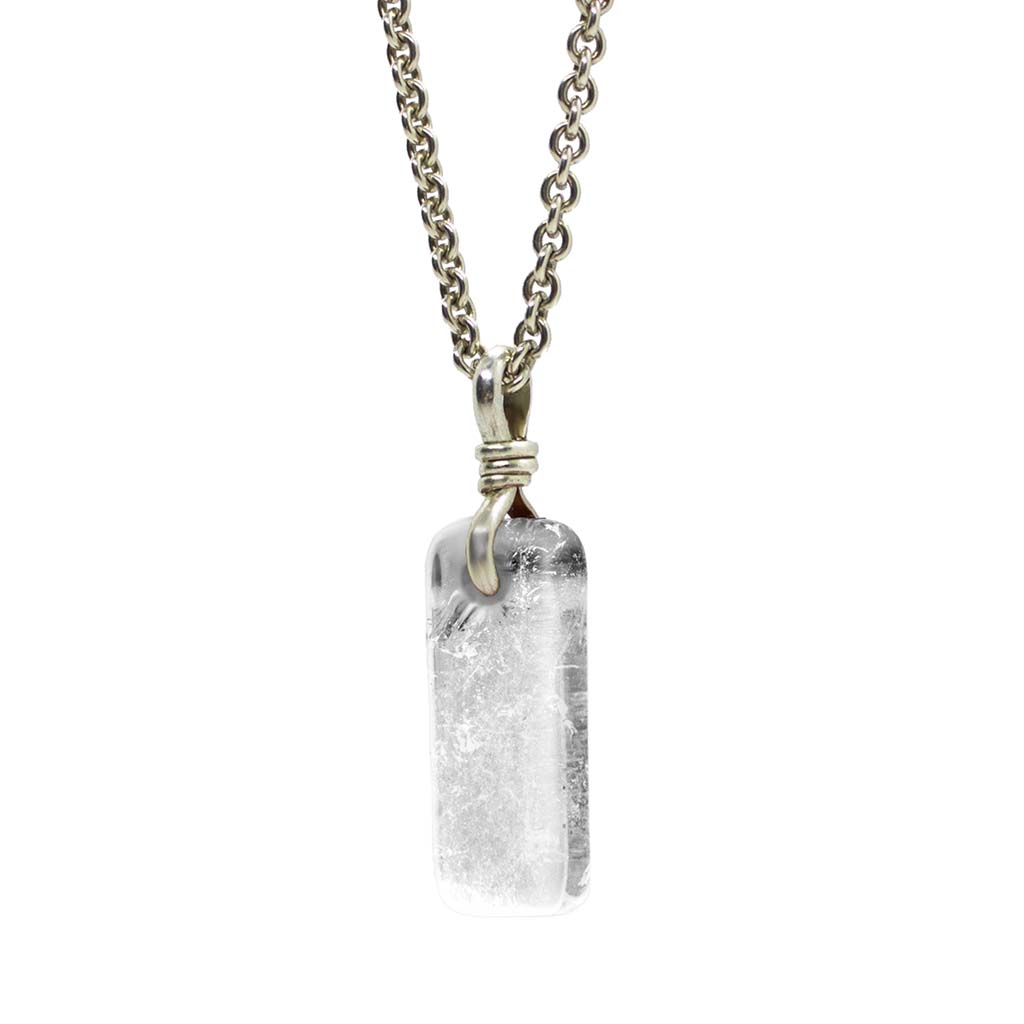 Amulet Necklace - Mountain Crystal with Recycled Sterling Silver Chain