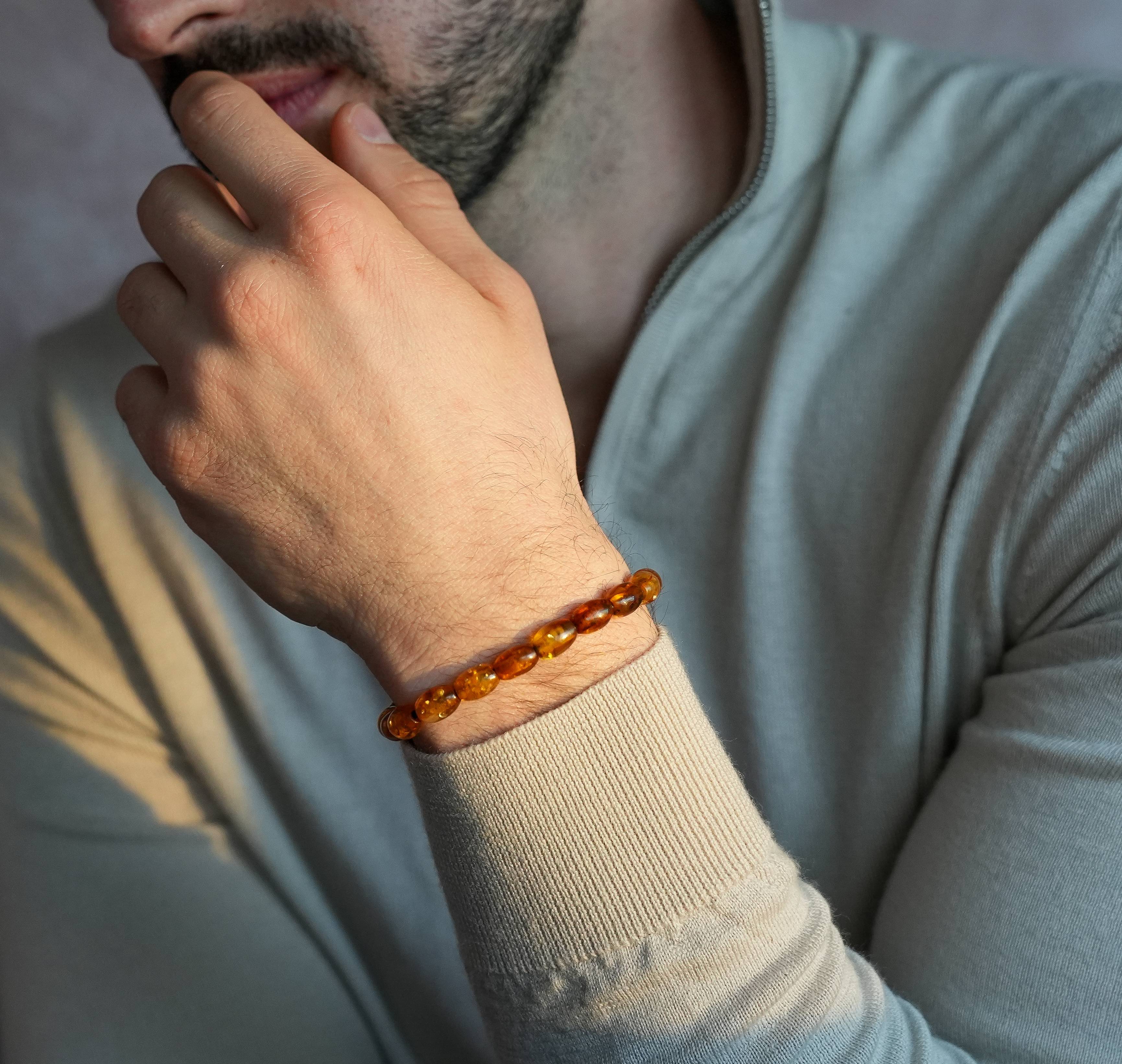 Accent Bracelet - Dark Brown Baltic Amber Beads