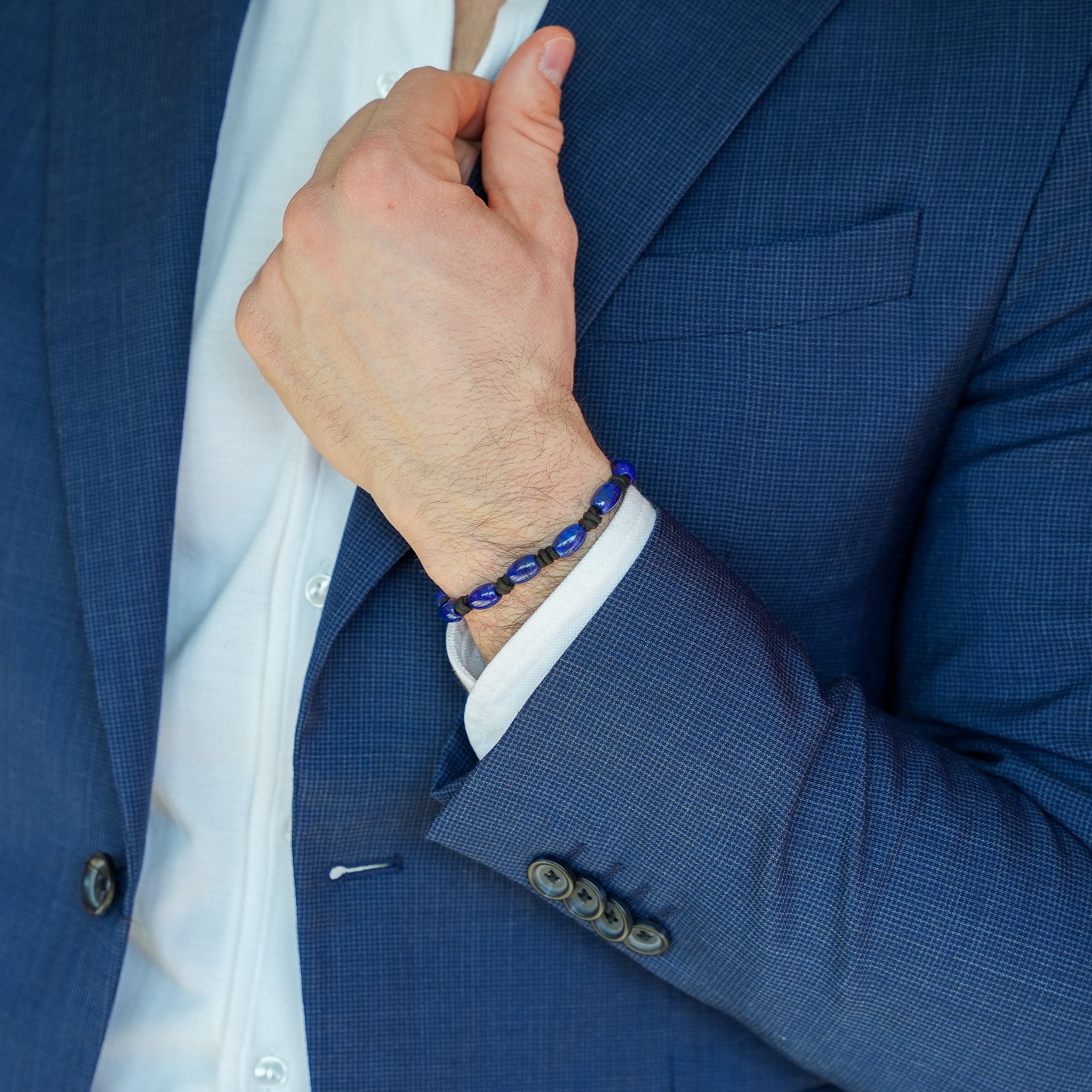 Accent Bracelet - Lapis Lazuli on Kangaroo Leather