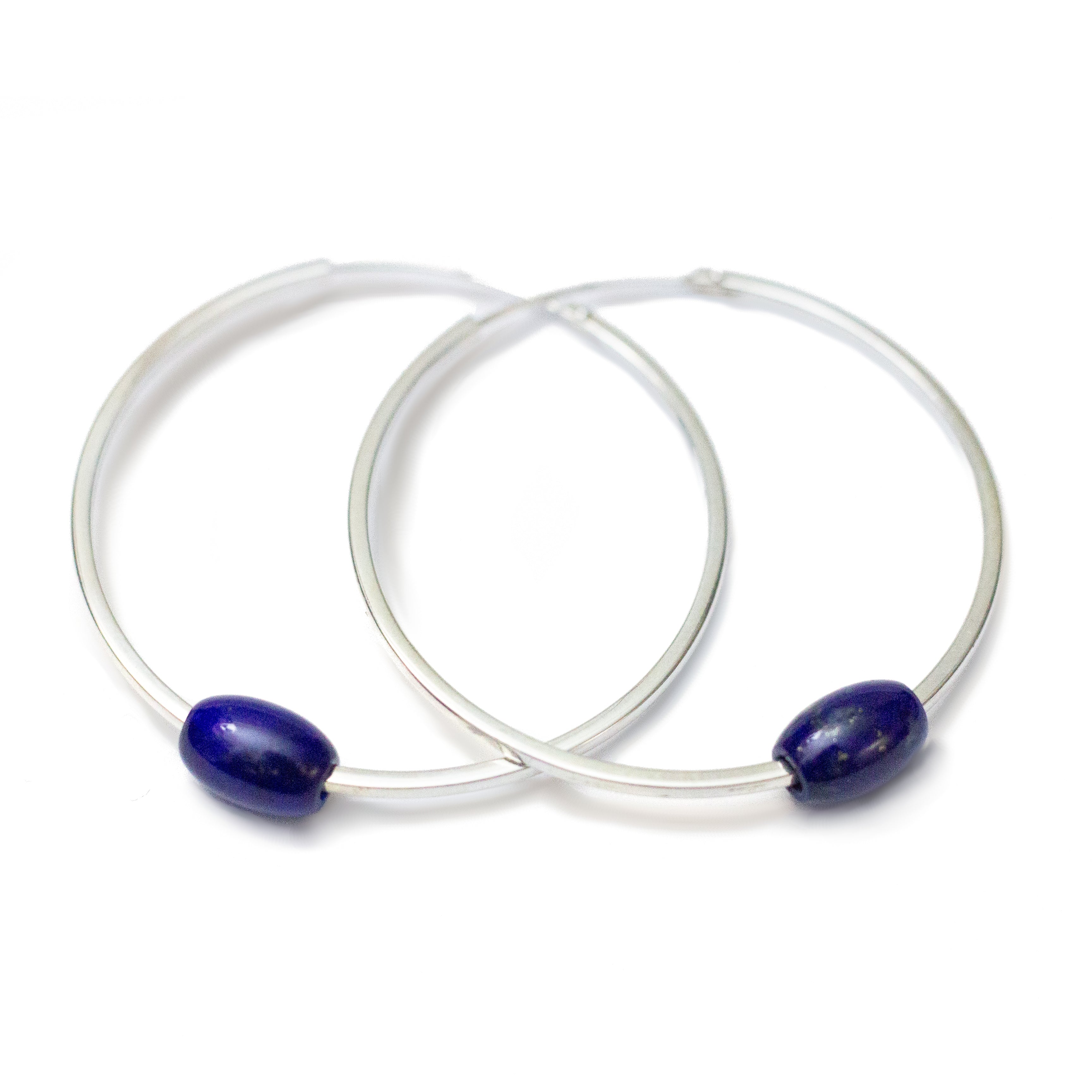 Token Hoop Earrings - Recycled Sterling Silver