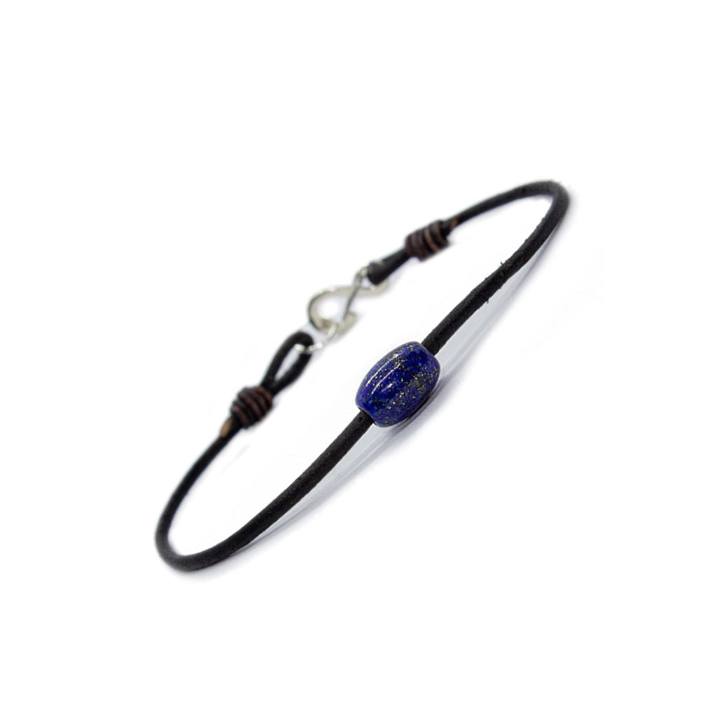 Token Bracelet for Intuition & Harmony - Lapis Lazuli on Australian Kangaroo Leather