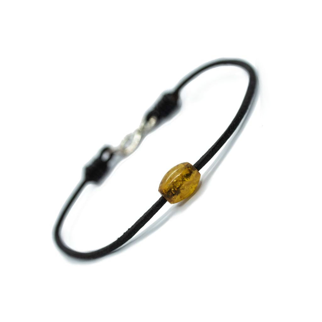 Token Bracelet for Alignment & Radiance - Honey Baltic Amber on Australian Kangaroo Leather