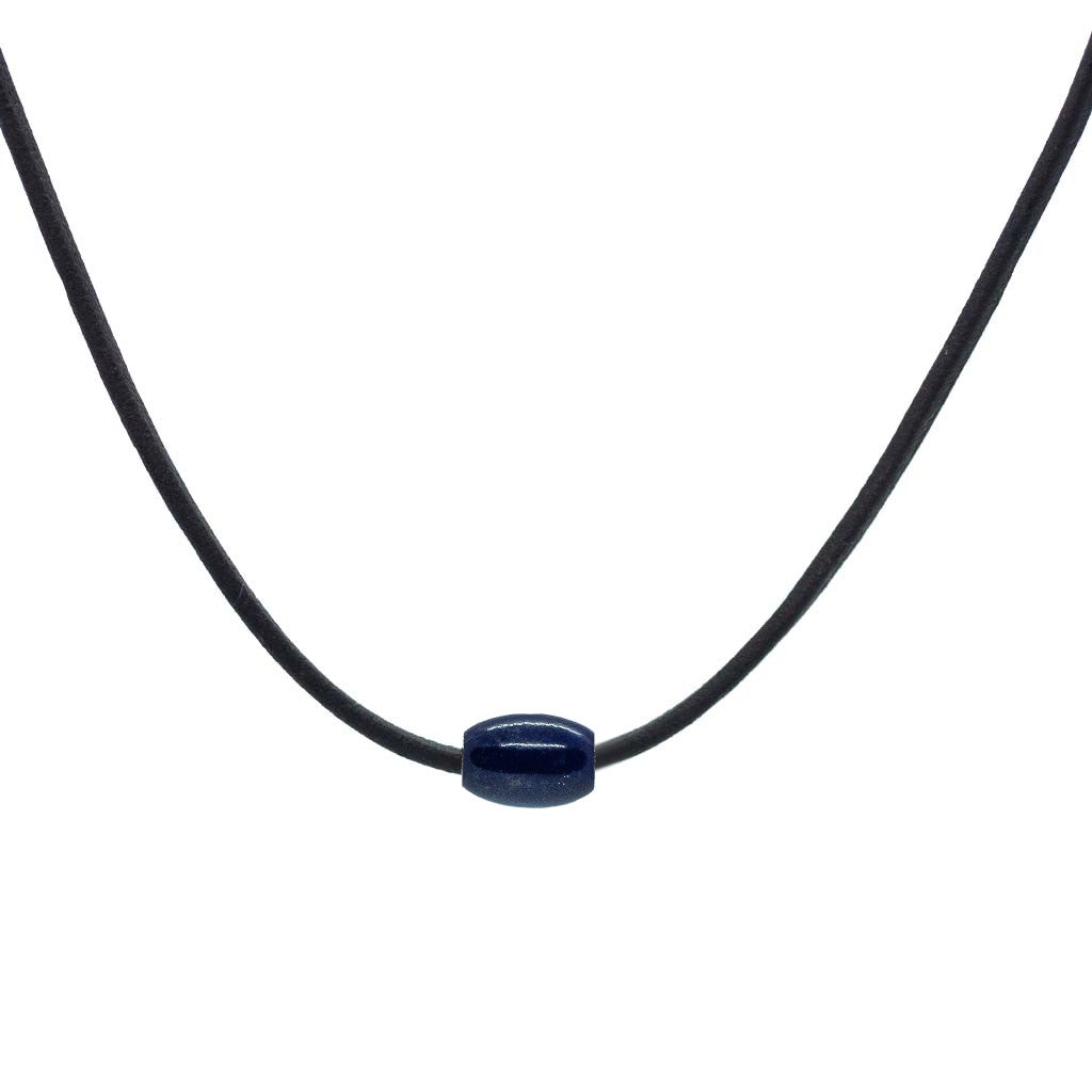 Token Necklace for Intuition & Harmony - Lapis Lazuli on Australian Kangaroo Leather