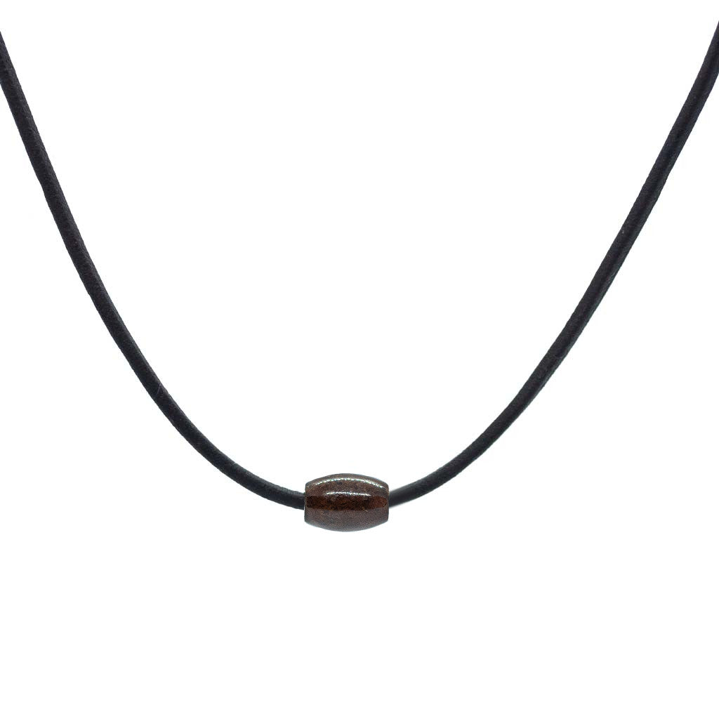 Token Necklace for Connection & Wisdom - Red Dinosaur Gembone on Australian Kangaroo Leather