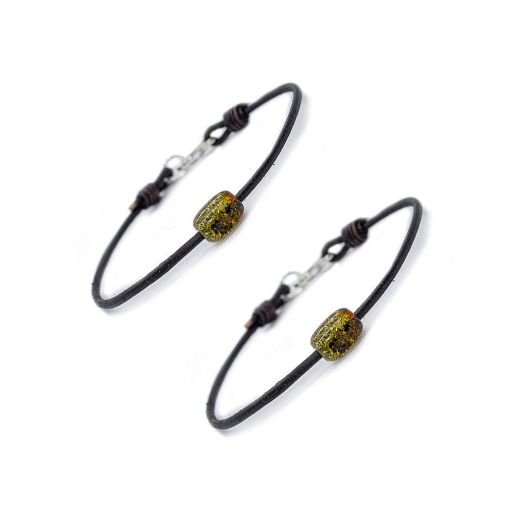 Token System Braclets Token Friendship Bracelets - Green Baltic Amber on Australian Kangaroo ...