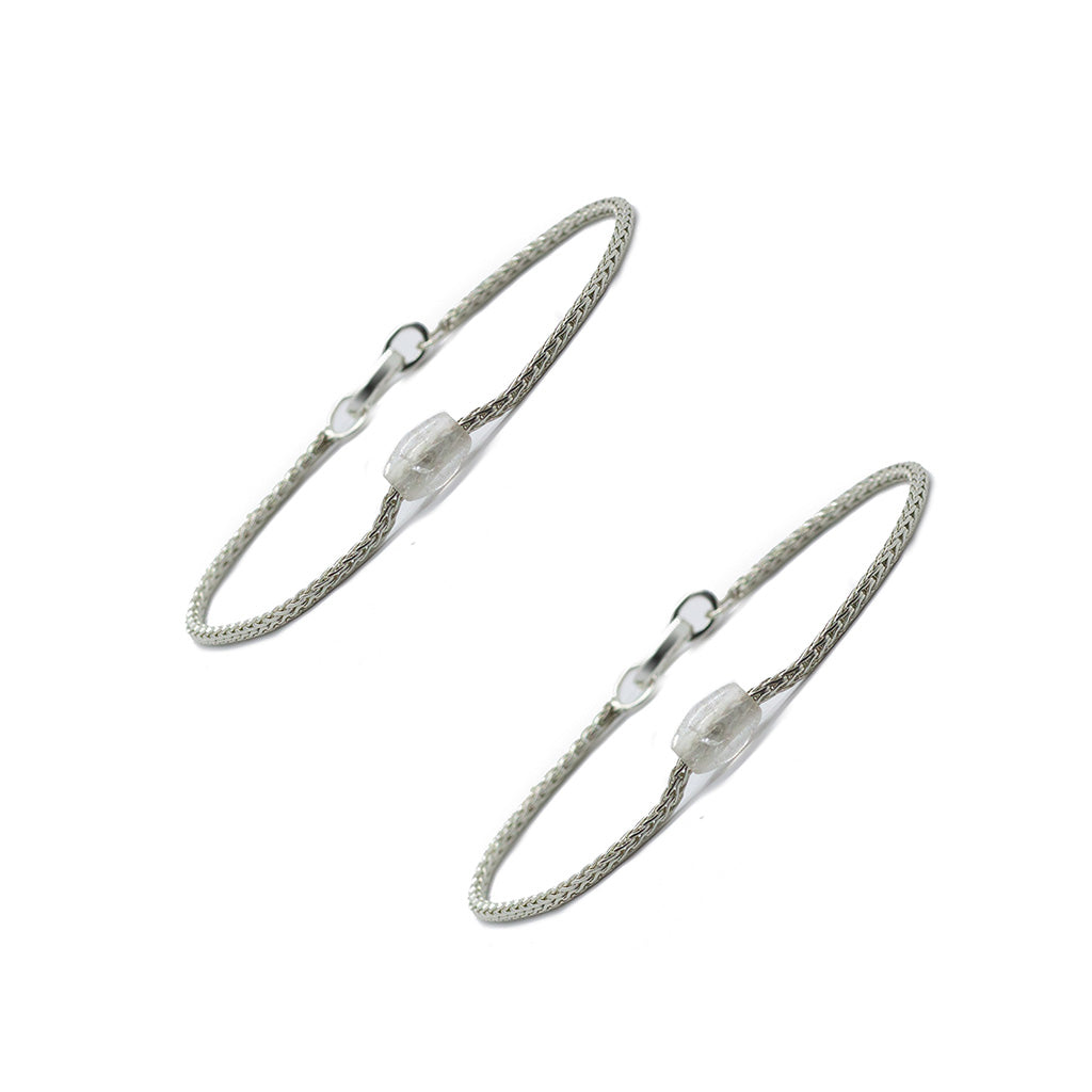 Token Friendship Bracelets - Mountain Crystal on Recycled Sterling Silver Chain