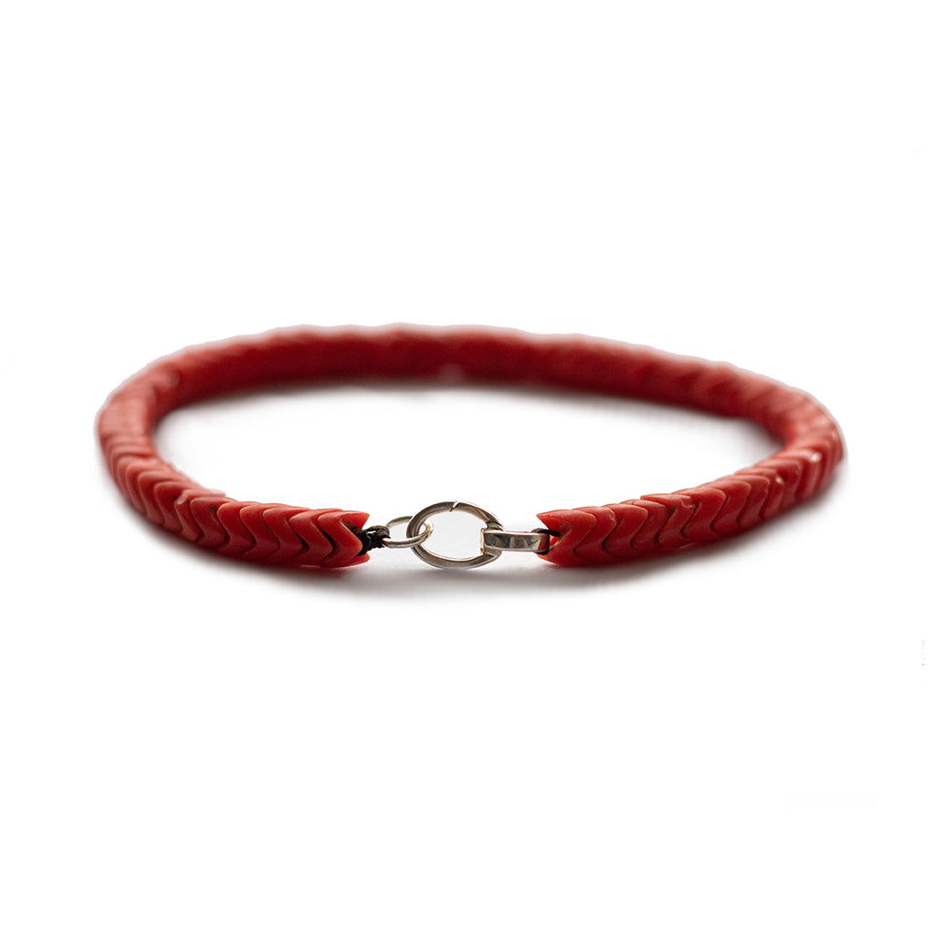 Accent Bespoke Bracelet Vintage Coral Colour Snake Vertebrae Bead Ba