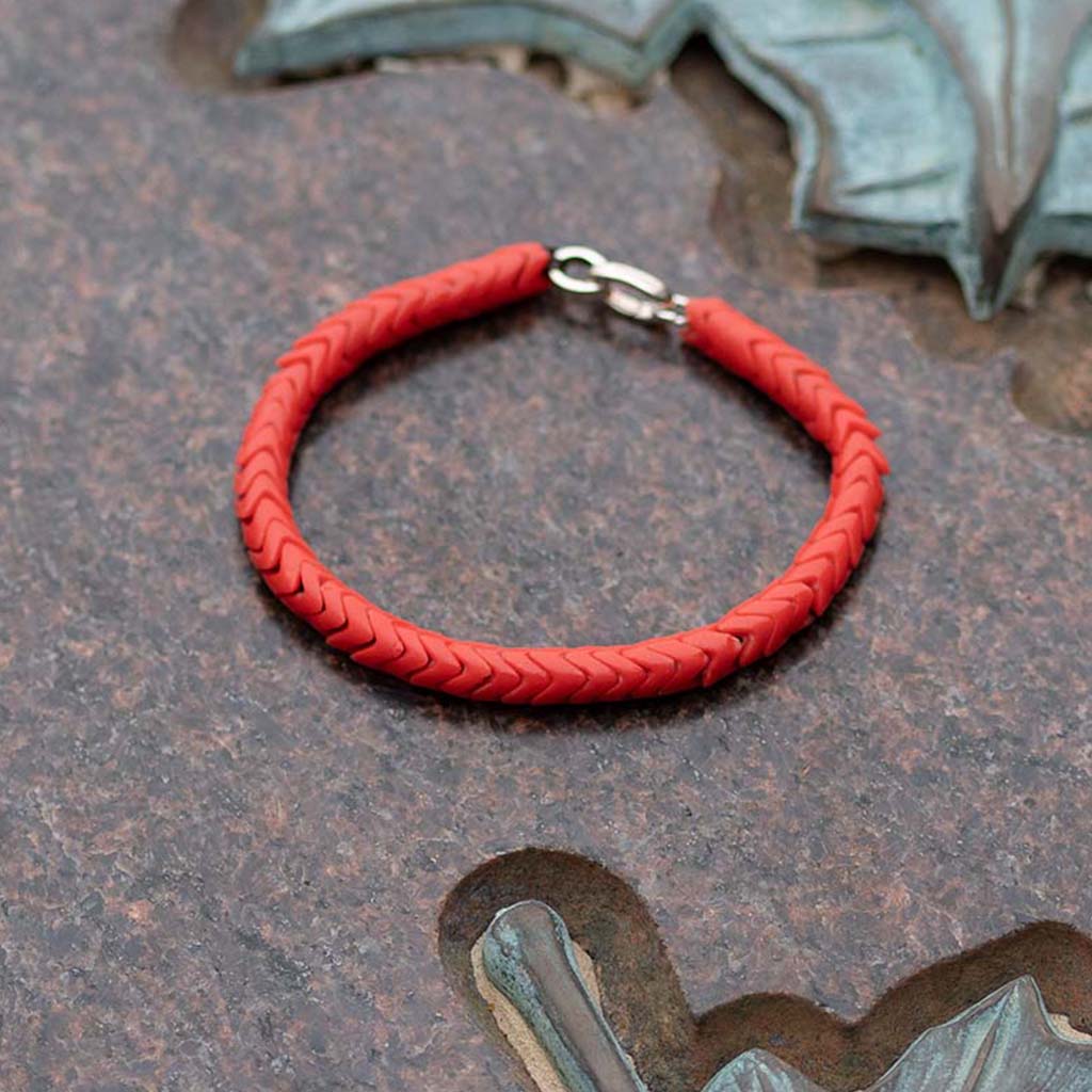 Accent Bracelet - Vintage Coral Colour Snake Vertebrae Beads