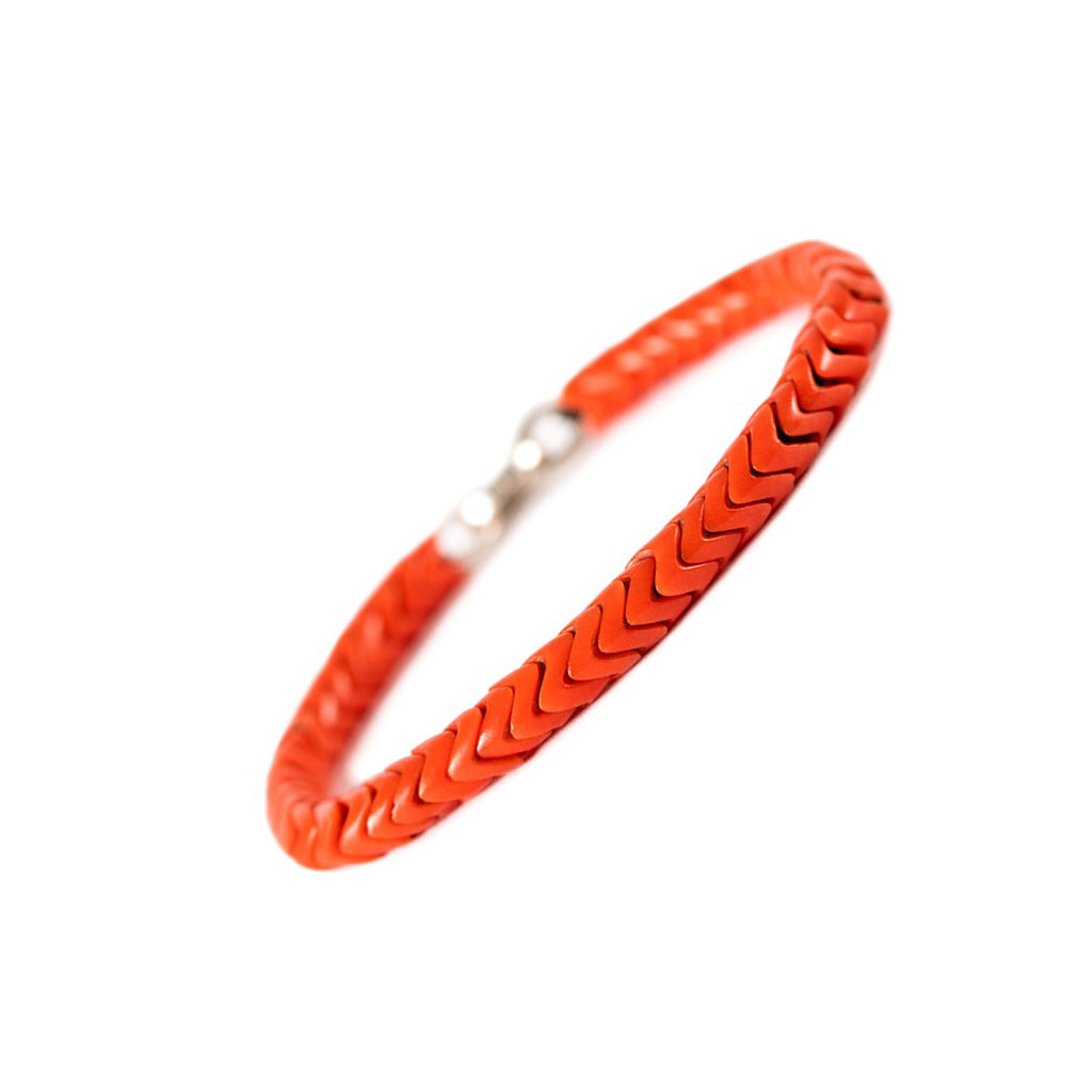 Accent Bespoke Bracelet Vintage Coral Colour Snake Vertebrae Bead Ba