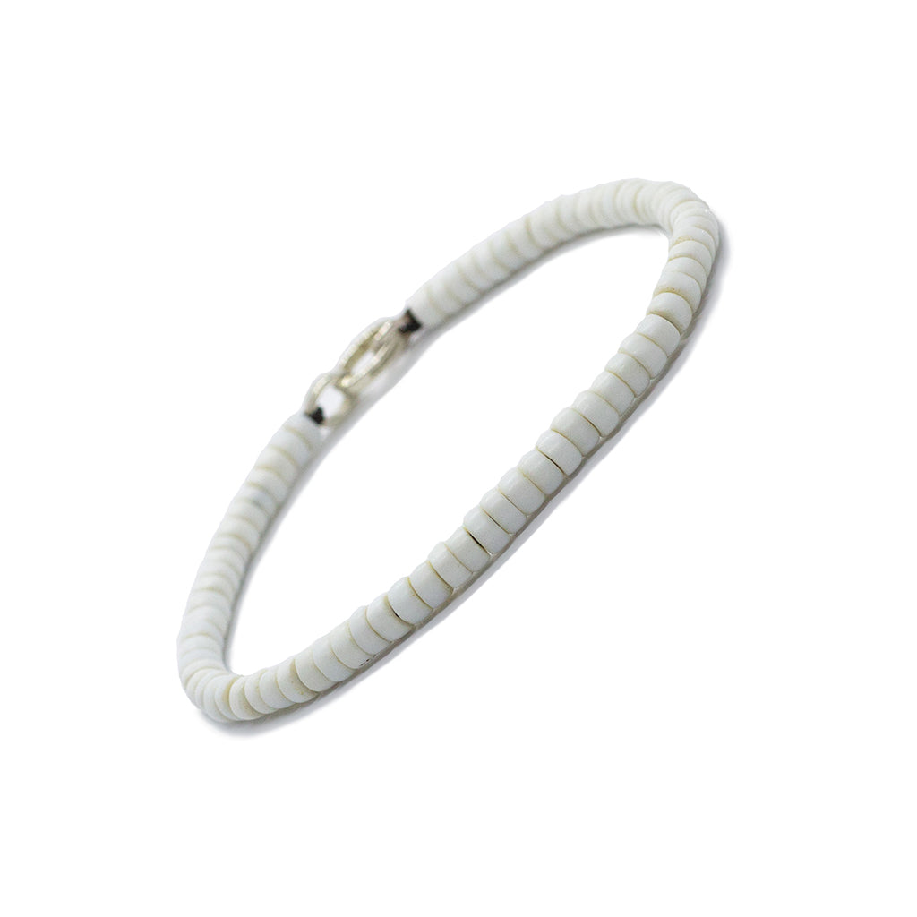 Accent Bracelet - Vintage White Goomba Beads