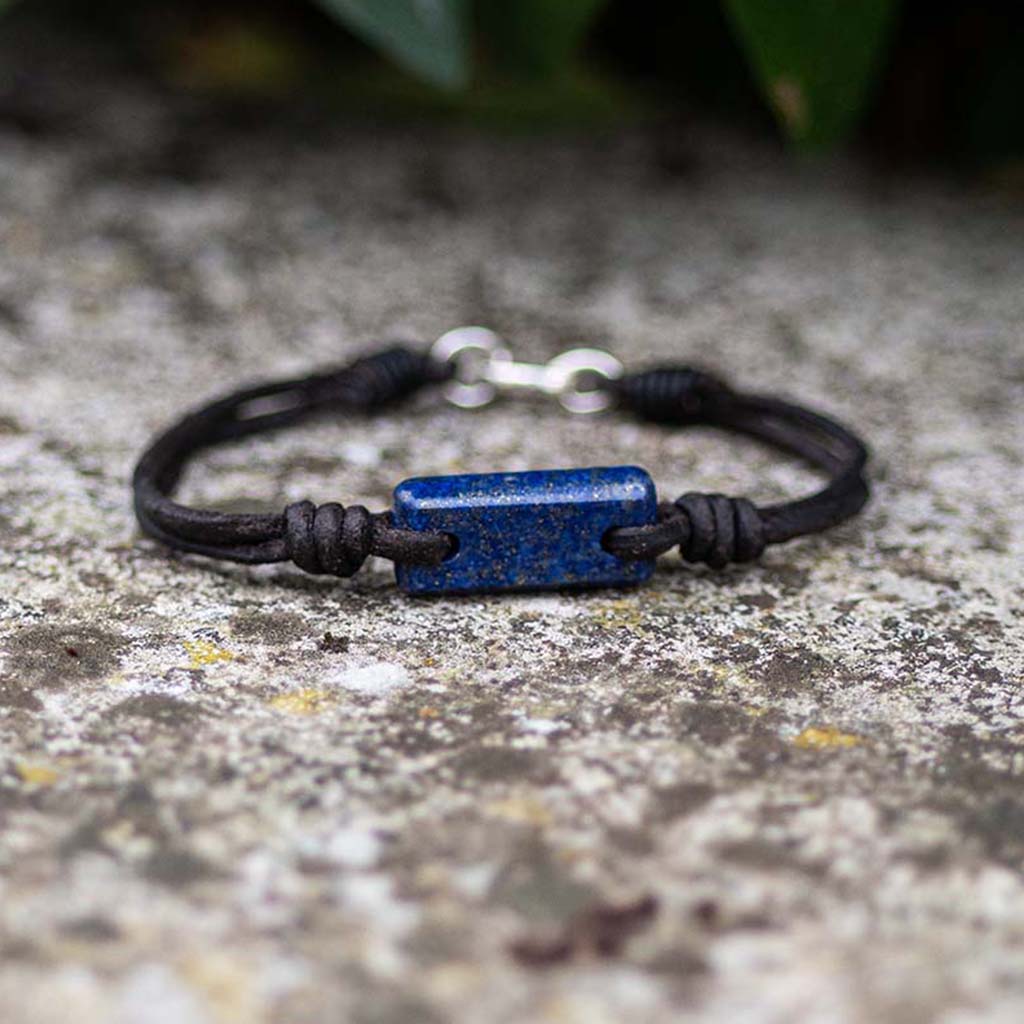 Aeon Bracelet - Lapis Lazuli & African Kudu Leather
