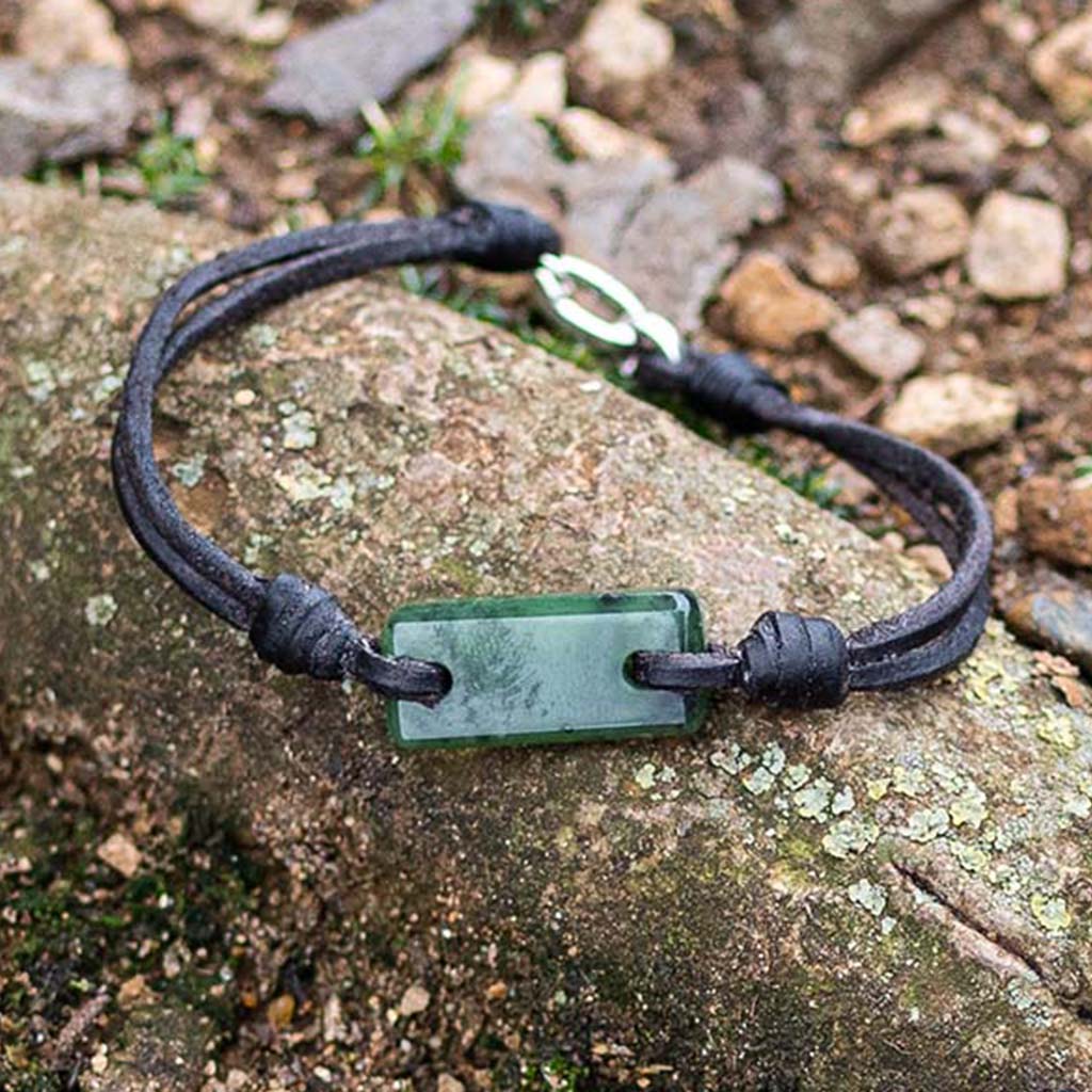 Aeon Bracelet - Jade (Nephrite) & African Kudu Leather
