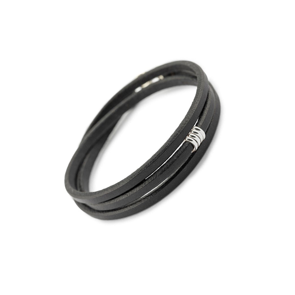 Trinity_ALS - Recycled Sterling Silver Rings & Black English Bridle