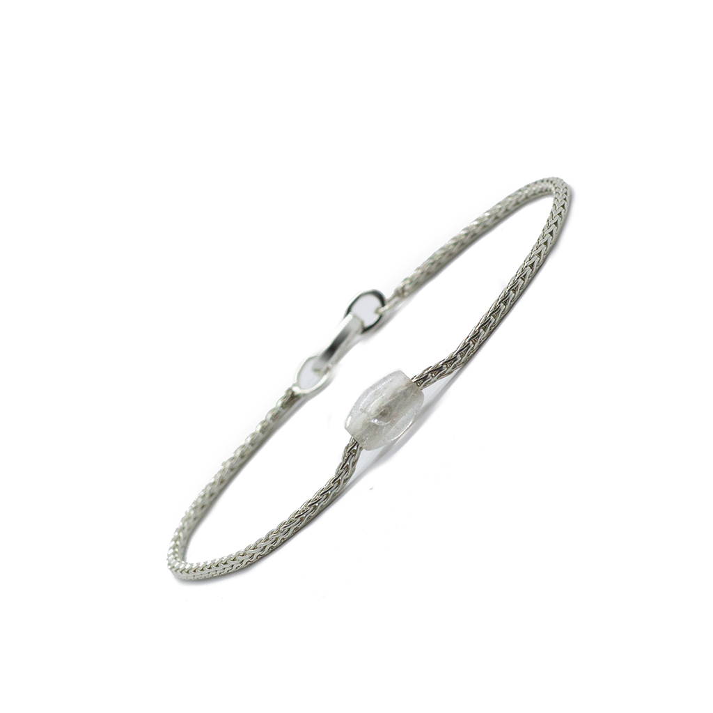 Token Bracelet for Clarity & Integration - Mountain Crystal on Recycled Sterling Silver Chain