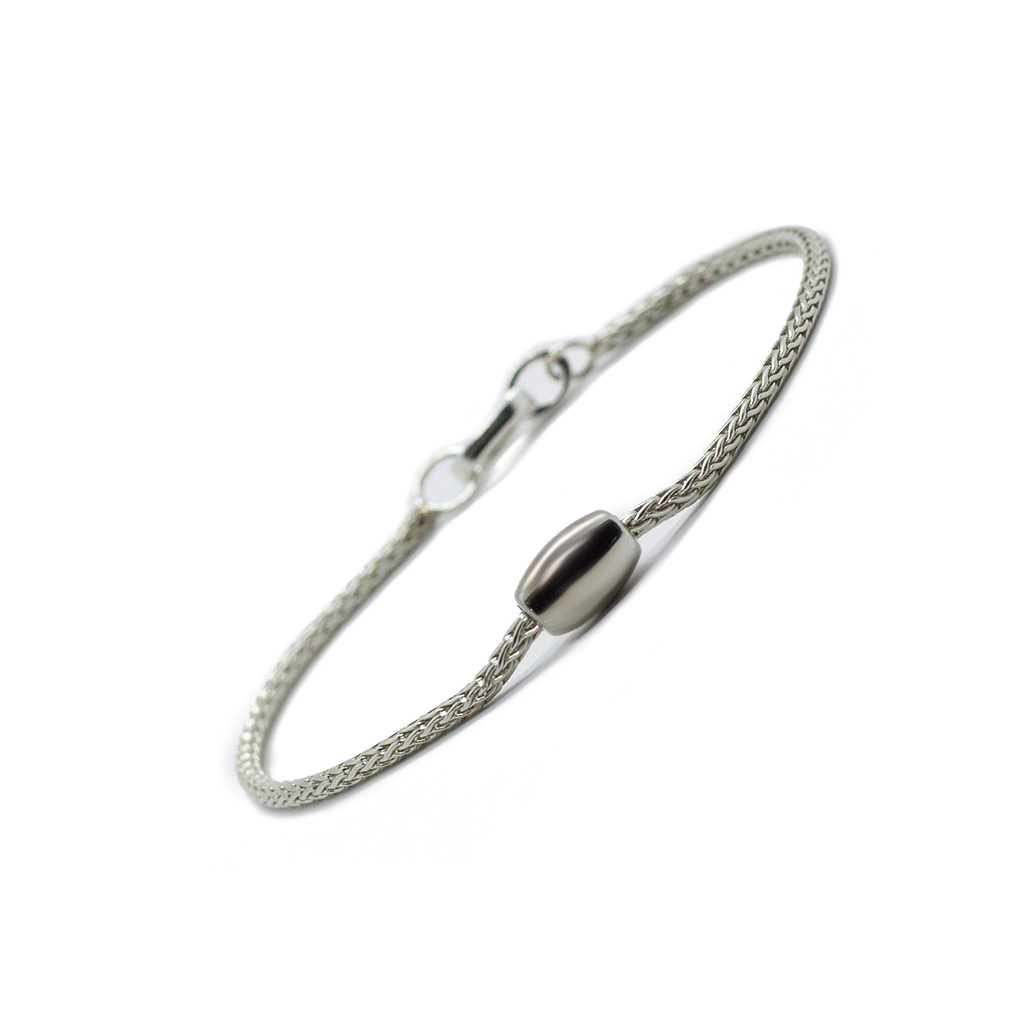 token bracelet for equanimity & healing - recycled sterling silver