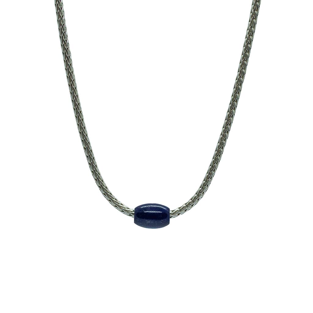 Token Necklace for Intuition & Harmony - Lapis Lazuli on Recycled Sterling Silver Chain