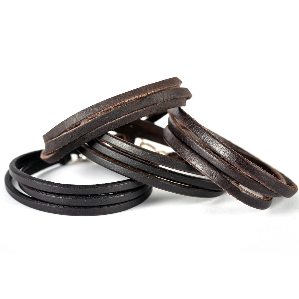 trinity_al bracelet - dark havana english bridle leather