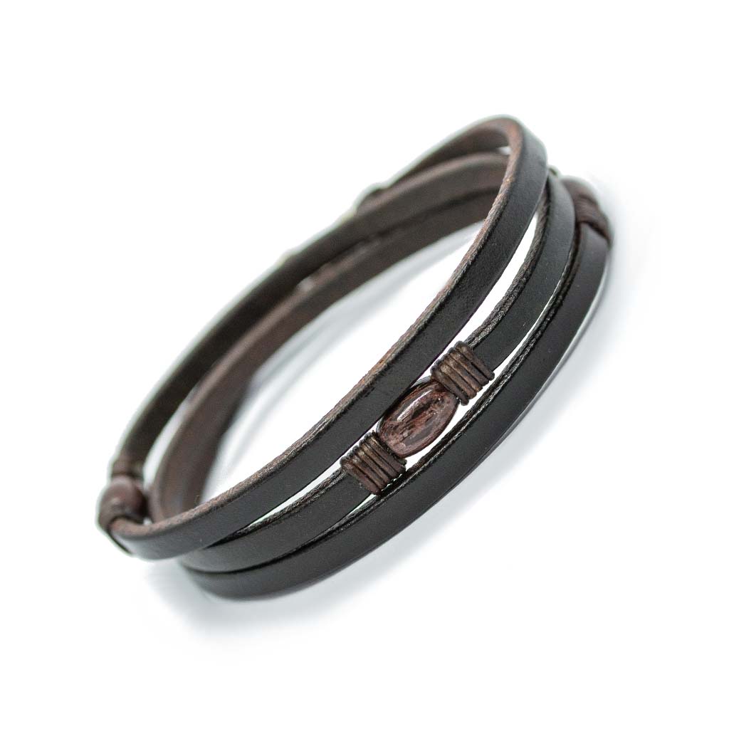 Trinity3 Bracelet - Dinosaur Gembone & Dark Havana English Bridle