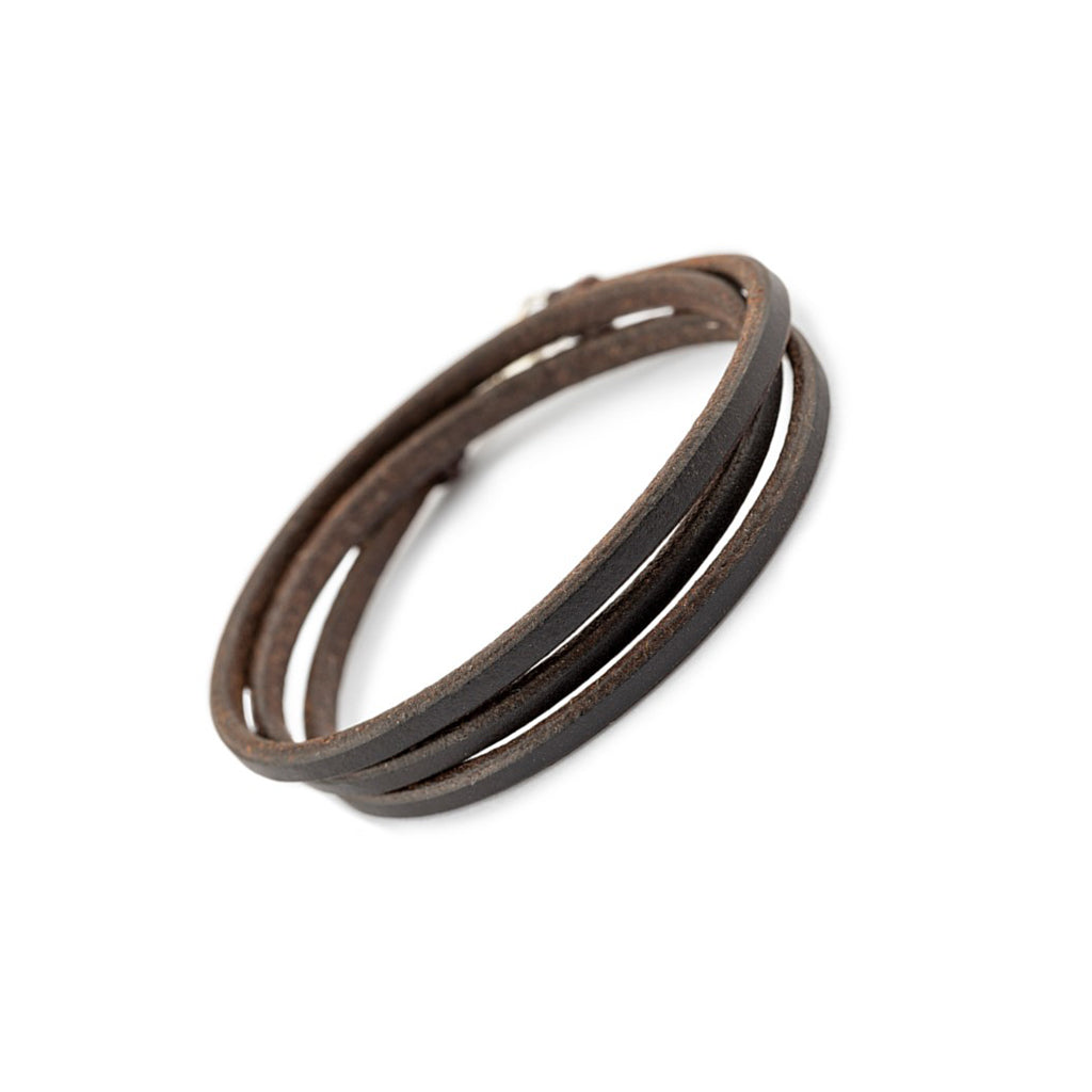 trinity_al bracelet - dark havana english bridle leather